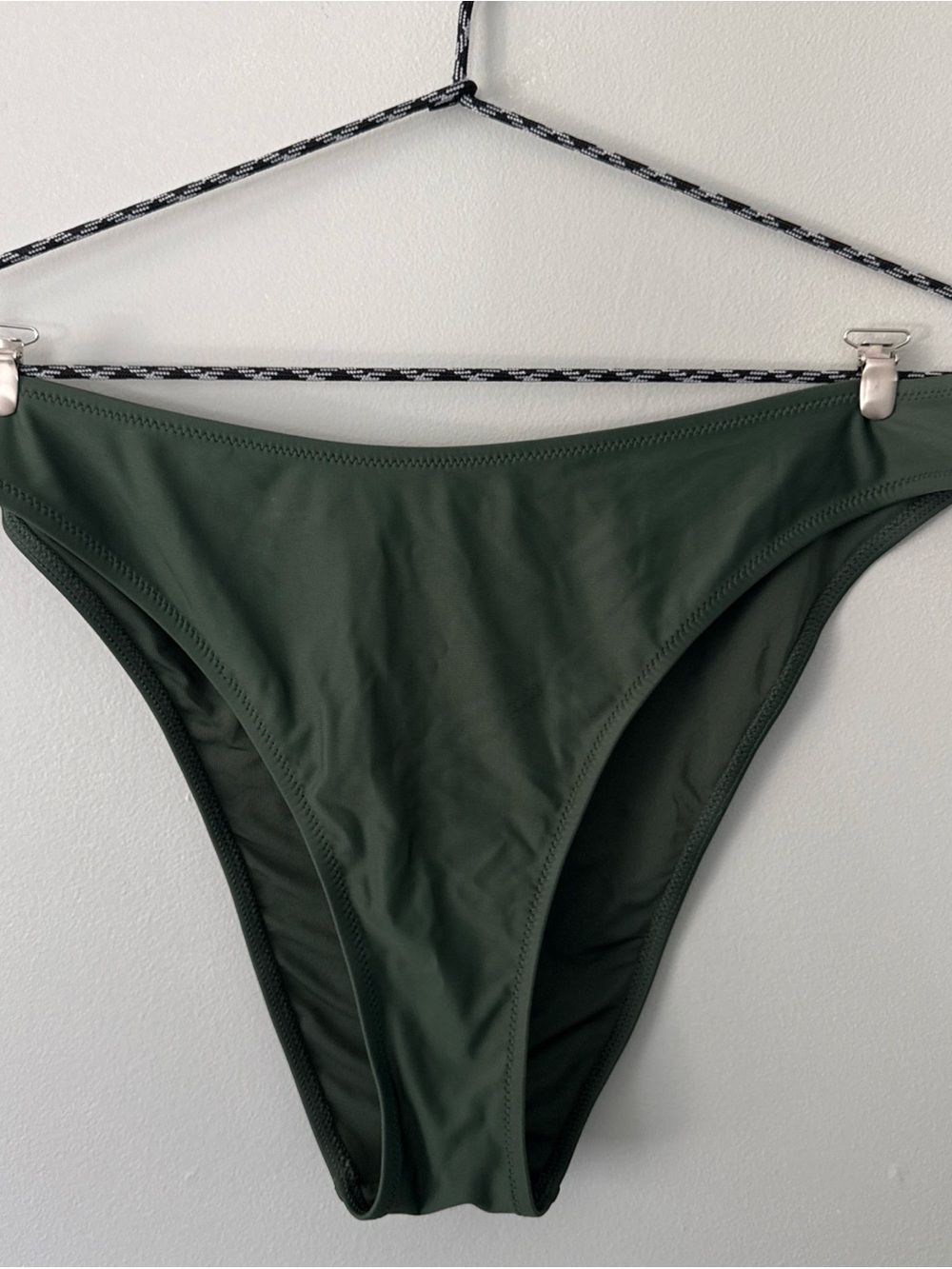 Aerie Triangle Bikini Set, High Leg, Cheekiest, Size large, Green - Picture 2 of 5